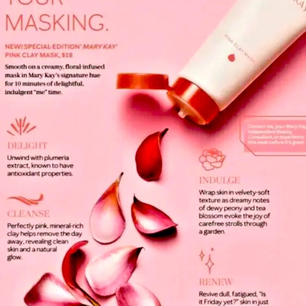 MARY KAY PINK CLAY MASK WASH OFF ANTIOXIDANT PROPERTIES SPECIAL LIMITED EDITION